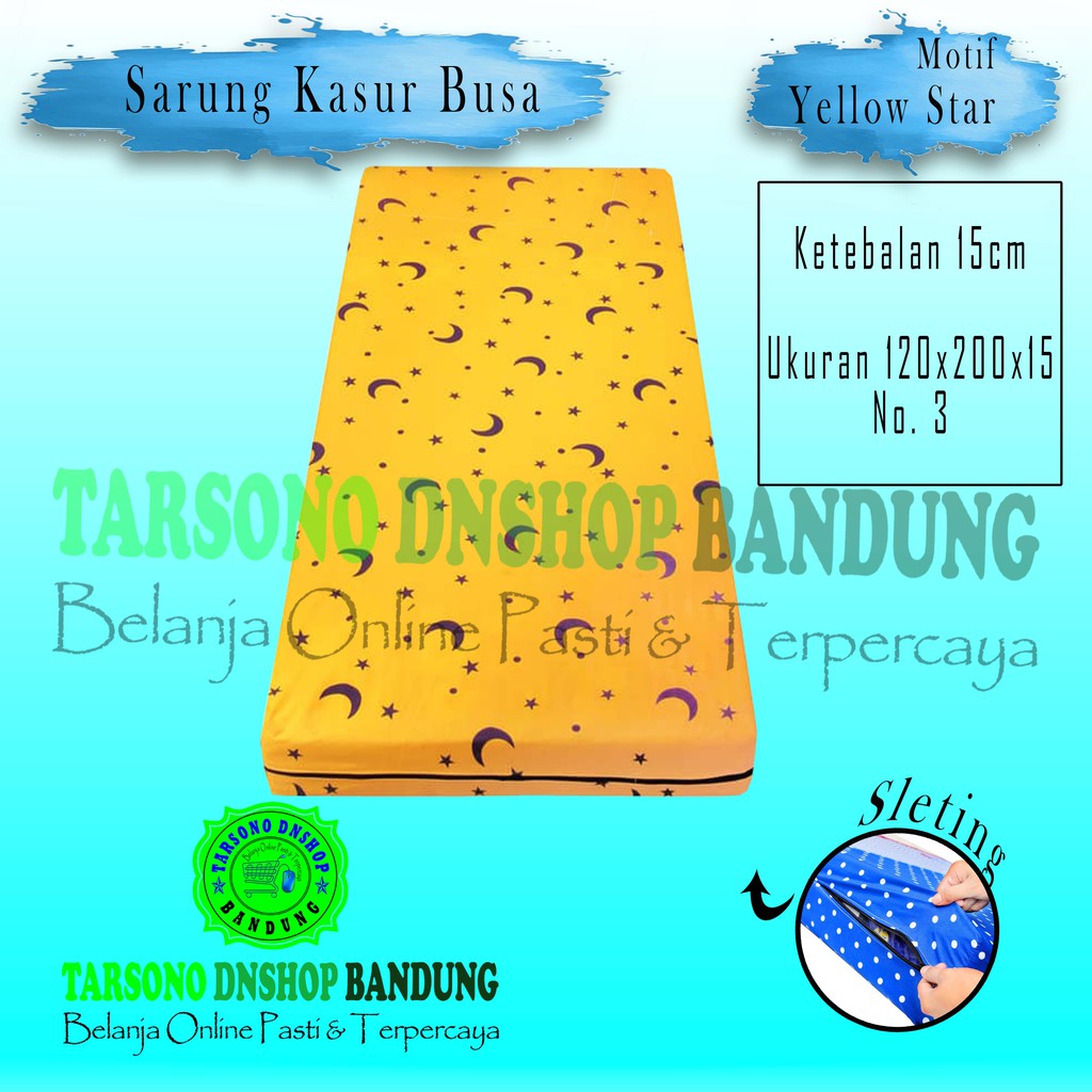 Sarung Kasur Busa Motif Yellow Star Ukuran 120x200x15 | Tarsono Dnshop Bandung