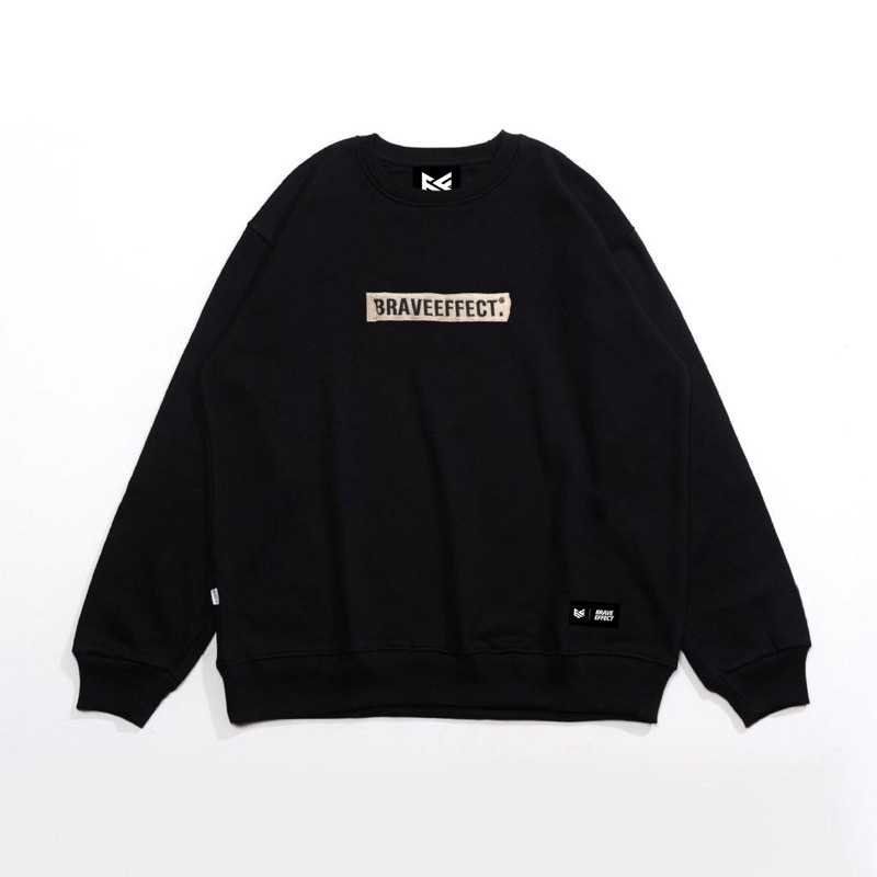 (BISA COD) BRAVE EFFECT Crewneck Bordir Sweater Jaket Hoodie Pria Wanita Premium Hodie Switer Suiter-1
