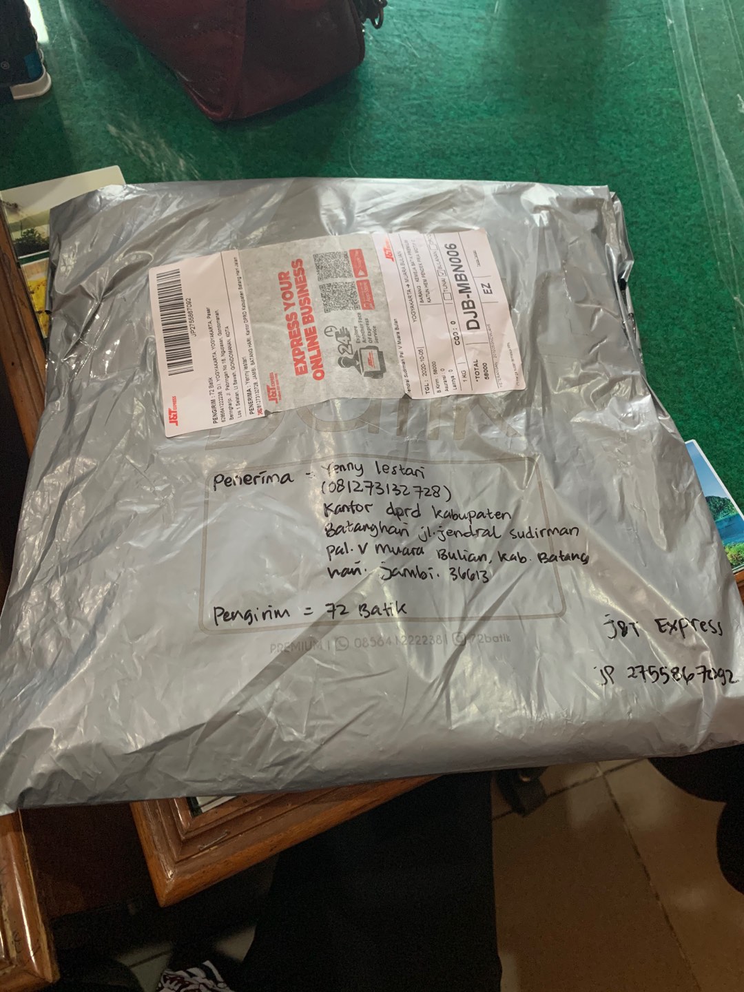 Kemeja Batik Pria Lengan Pendek Premium Capung Warna Cream Coklat 728526 Cap 72