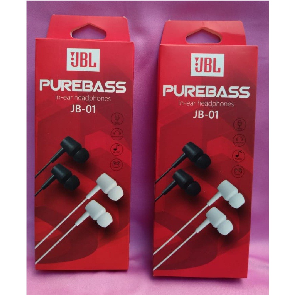 HANDSFREE HEADSET EARPHONE PURE BASS JBL JB-01 PURE BASS EXTRA BASS COD