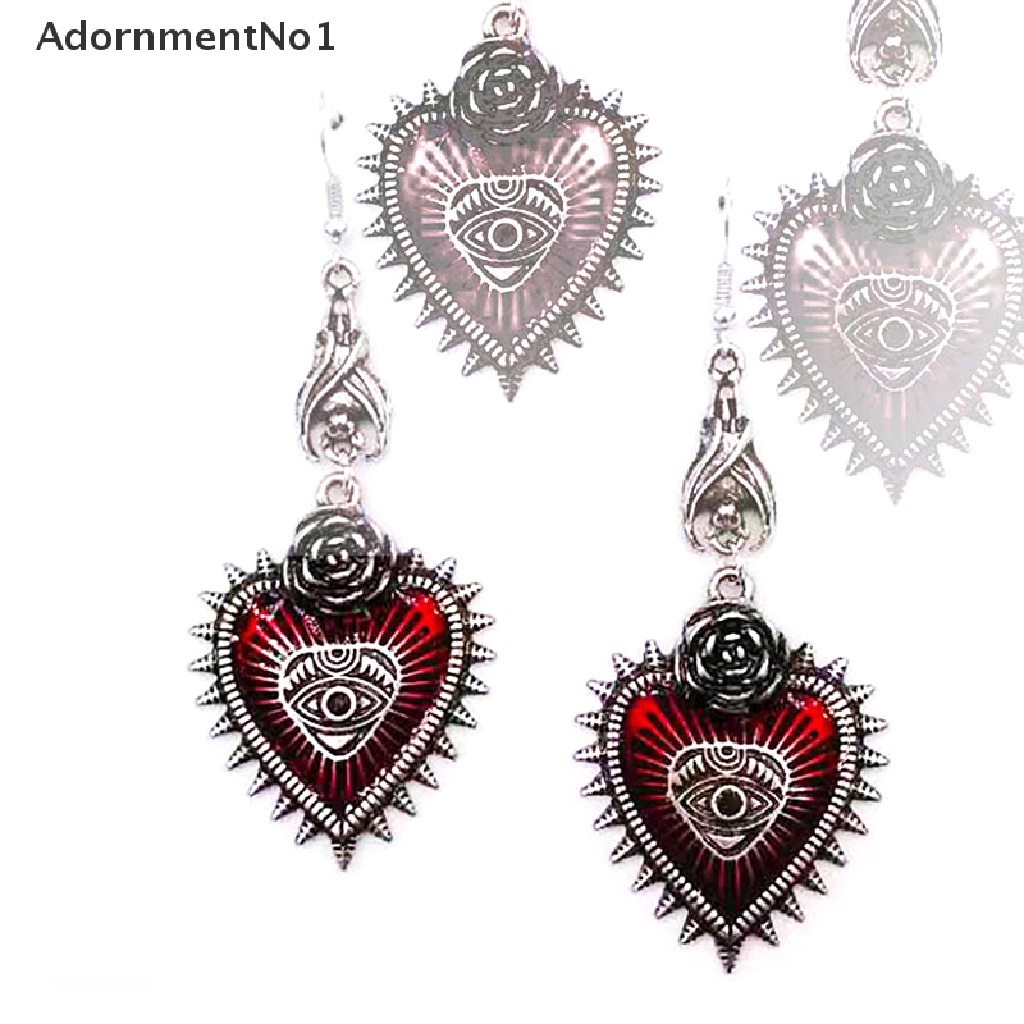 (AdornmentNo1) Anting Tusuk Gantung Desain Kelelawar / Mawar / Hati Gaya Gothic / Retro Untuk Wanita