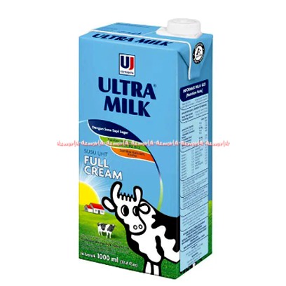 Ultra Milk 1000ml Susu Uht Full Cream Susu Ultra Jaya Susu Sapi Segar Putih Rasa Original Plain Ultramilk 1L Full Krim