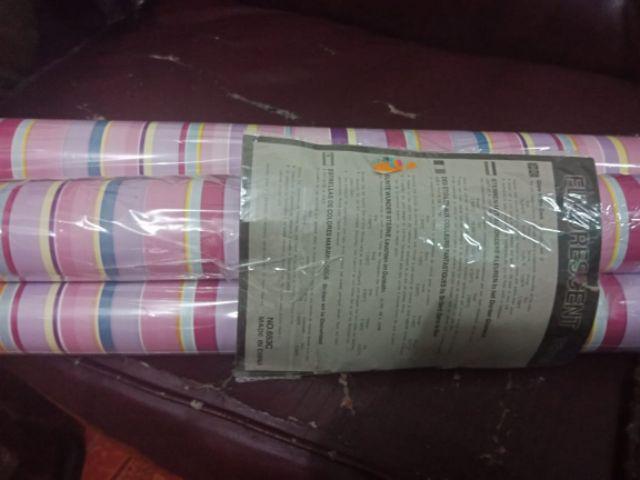 S017ls Wallpaper Sticker Ku Garis Pink 45cm X9-10m Wallpaper Dinding