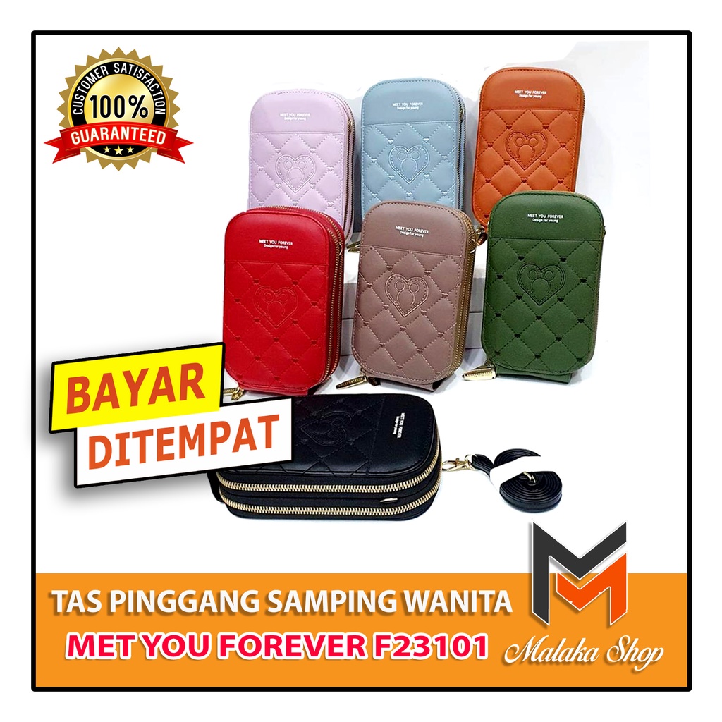 tas selempang hp wanita  sling bag hp Import Meet you Forever 2 Resleting Tas tali  F23101