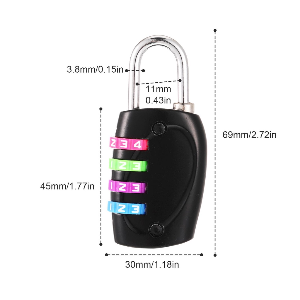 Gembok Koper Dengan Password Kombinasi 4 Digit Bahan Aluminum Untuk Travel