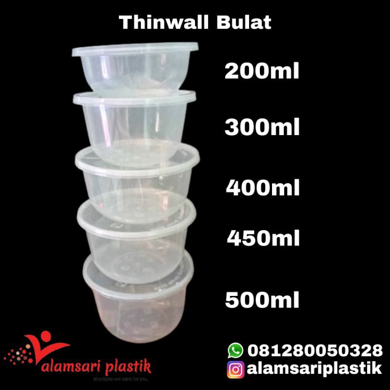 Thinwall bulat/tempat puding/tempat salad buah/kotak plastik/cup pudding