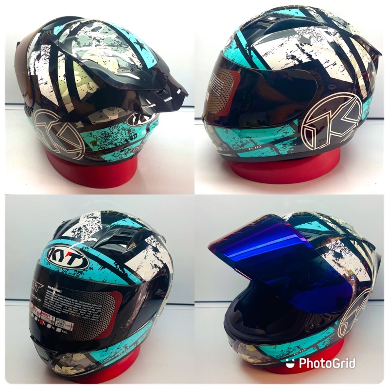 KYT R10 #3 AQUA BLUE -KYT R10  PAKET GANTENG