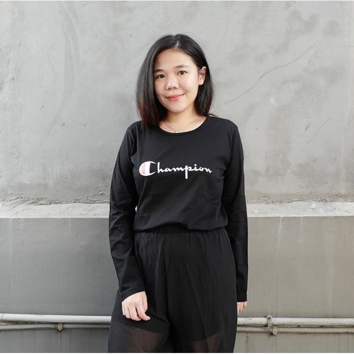 Kaos Lengan Panjang Champion (hitam)