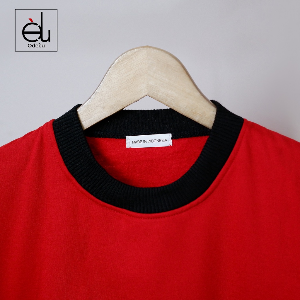 ODECU CREWNECK RED MICKEY SWEATER OVERSIZE WANITA PRIA