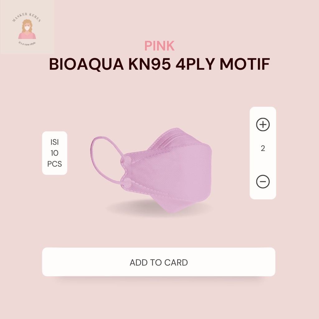 BIOAQUA Masker Dewasa PINK Earloop Original KN95 Murah