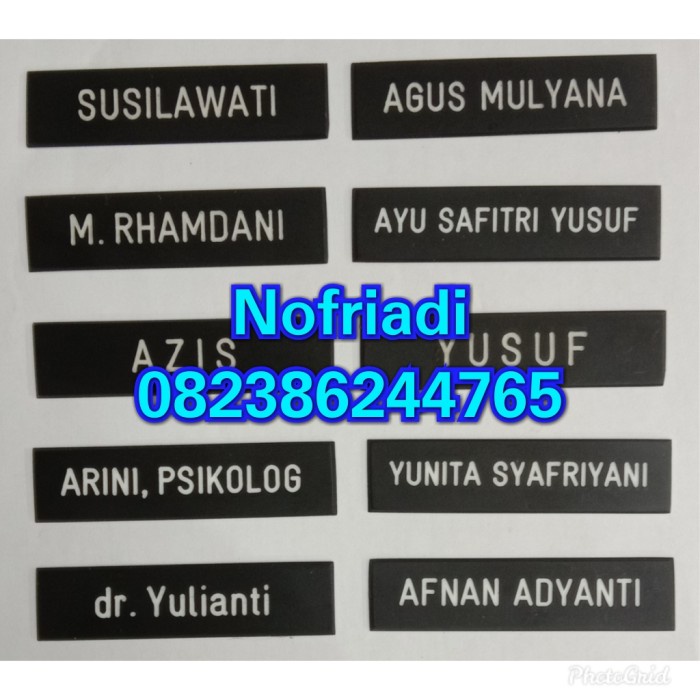 

Update Name Tag/Papan Nama Hitam Doff Ukuran 2X8 Limited