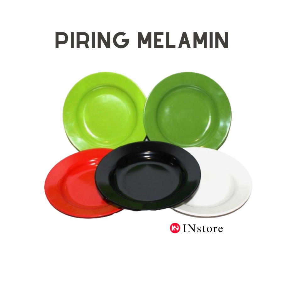 Piring Makan Melamin 23cm - Piring Warna Polos - Piring Bulat - Kotak - Plate Melamine 9 Inch