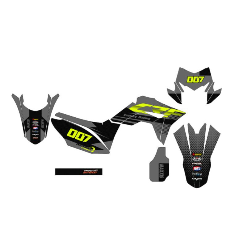 DECAL STIKER CRF Hitam abu-abu