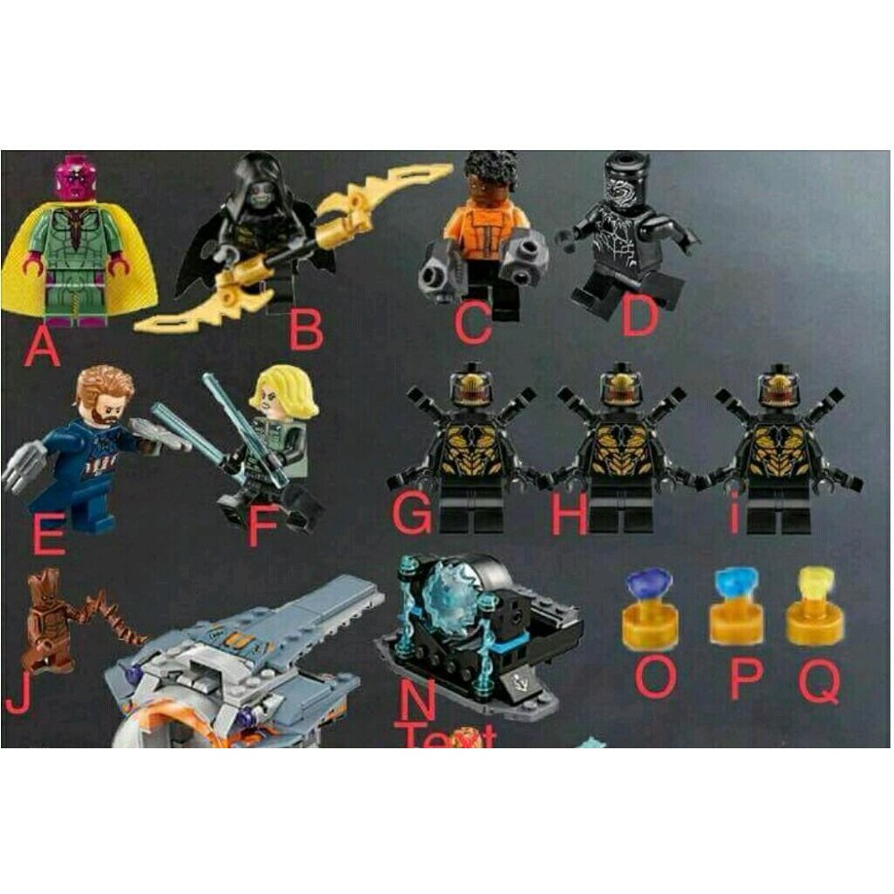 Lego Minifigure Black panther Captain Amerika dan infintiy stone Terbaik