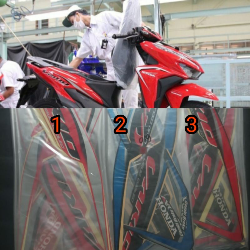 (BISA COD) Striping Vario 125 new ori 2019-2020 stiker vario led merah biru putih