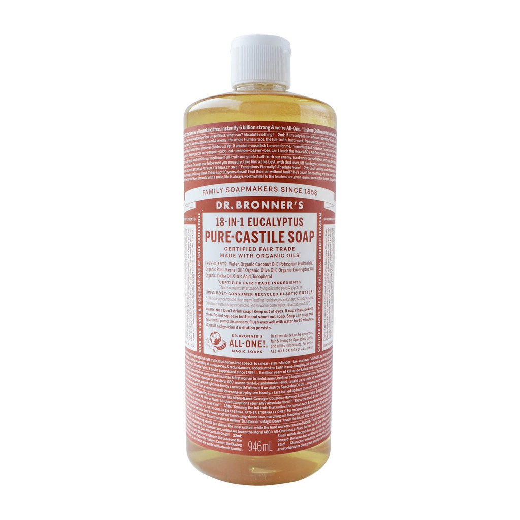 Dr Bronner's Organic Eucalyptus Castile Liquid Soap - 946 Ml