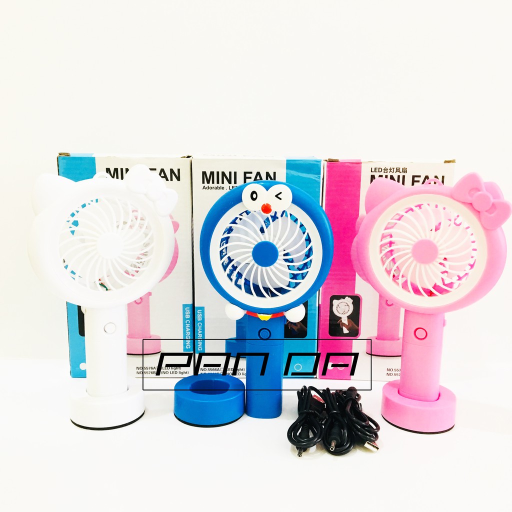  Karakter LED Mini Fan Duduk Tangan Kipas Angin Portable 