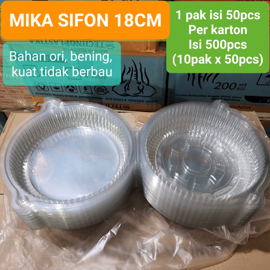 

2Xbtygneal Sakha Snack ) Mika Bolu Bulat Bening 18 Cm / Sifon Cake 18Cm Kecil / Pak Isi 50Pcs