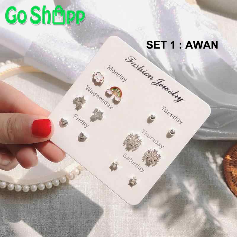 Anting Wanita Fashion Korea 1 Set - Anting Tusuk Earring Wanita Import Fashion Korea Terbaru [AT01]