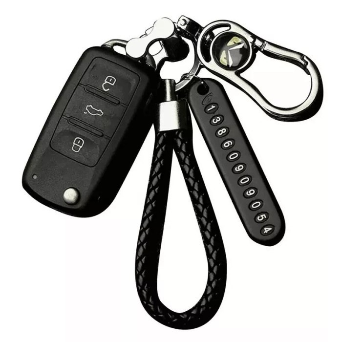 Set Gantungan Kunci Mobil Motor Tag No HP Buckle Tali Car KeyChain