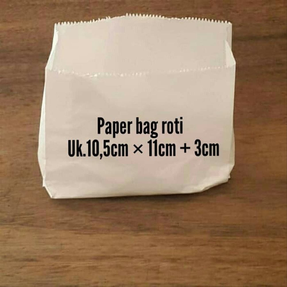 

Paper bag kecil - kantong kertas putih untuk roti kentang goreng fried chicken dan snack terbatas