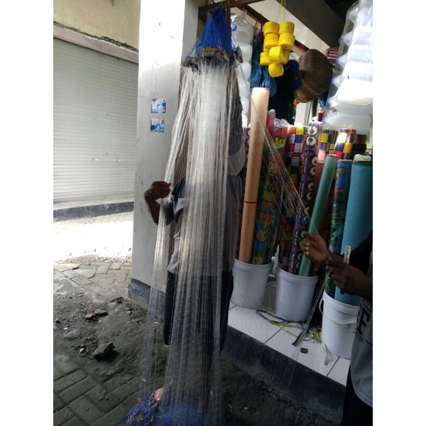 Jaring ikan ~ lubang 3 jari ~ tinggi  2 meter ~ panjang 50 meter