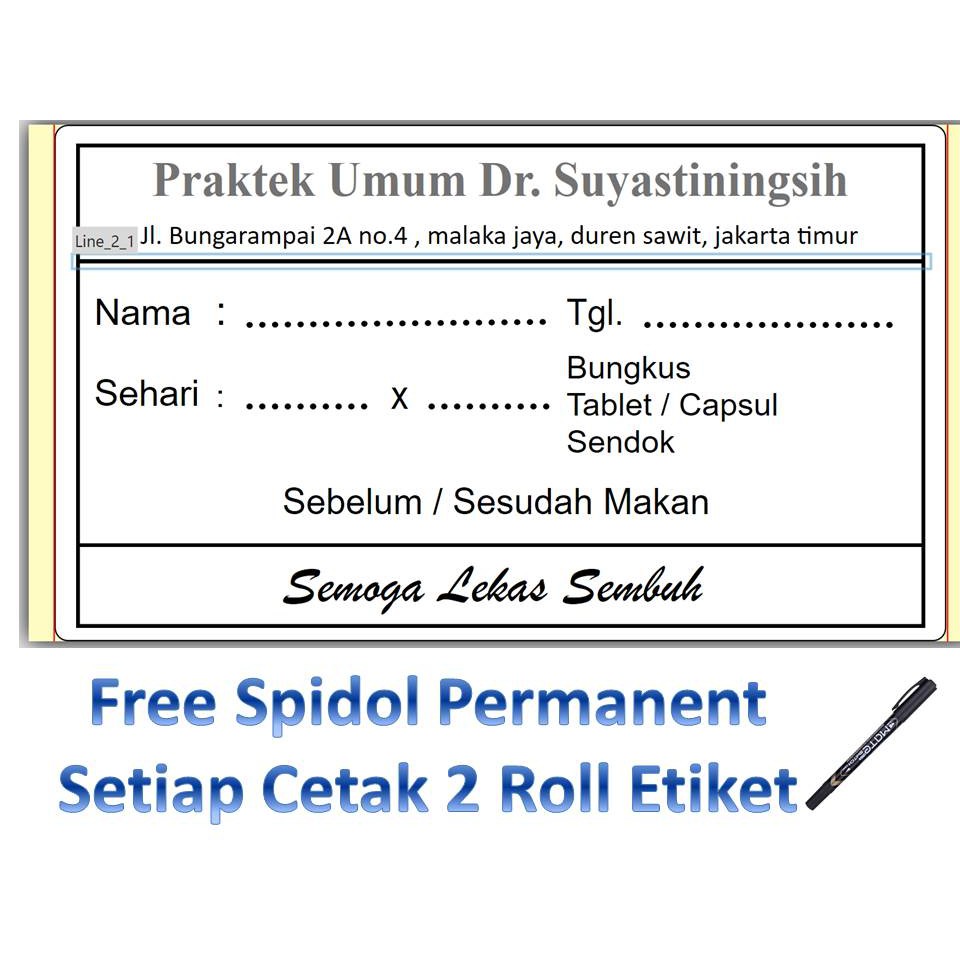 JASA Cetak Label Etiket Obat 70x40 - 70 x 40 Semarang