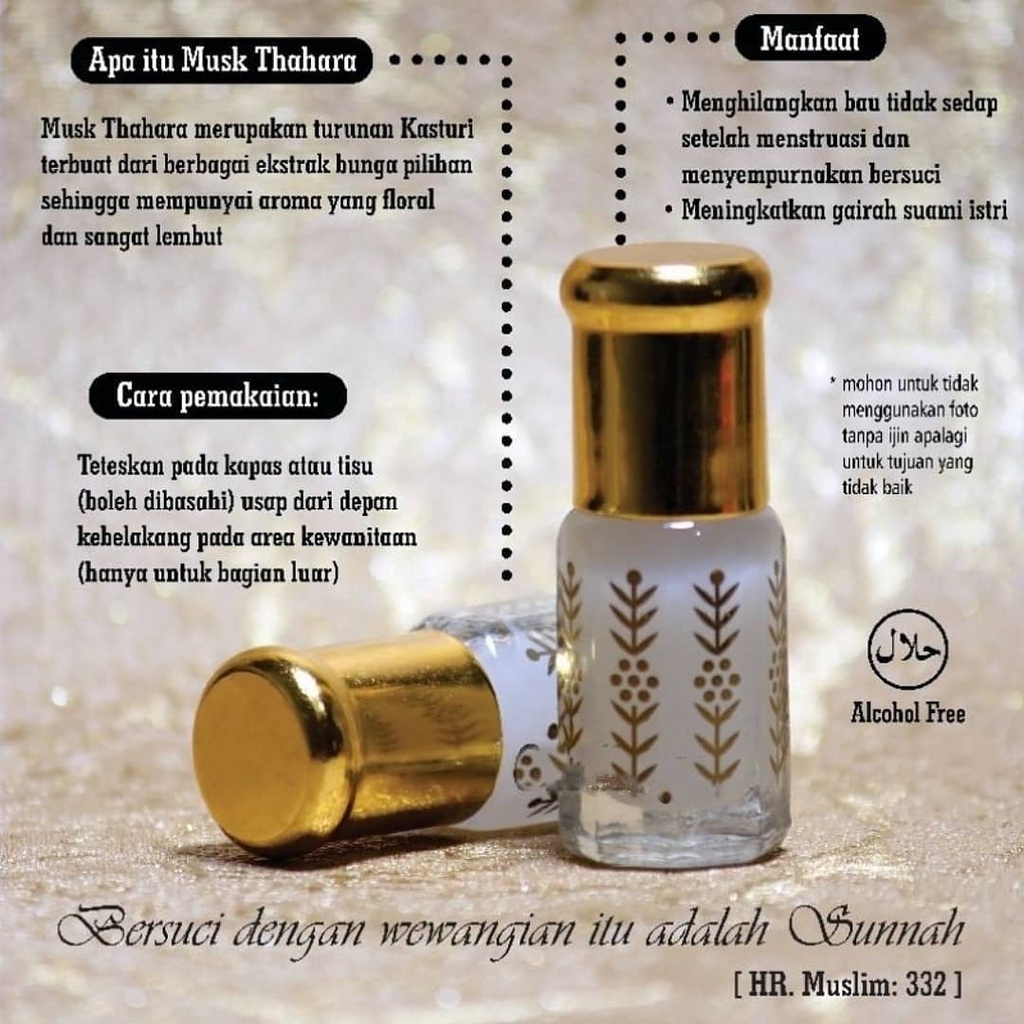 Misk Thaharah Original Parfum Miss V Miss Tahara Intimate Parfume Musk Thaharah 100 % Tanpa Campuran