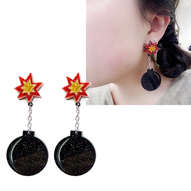 SIY  Boom Bomb Acrylic Earrings For Women Funny Female Toy Drop Earrings Jewerly Gift