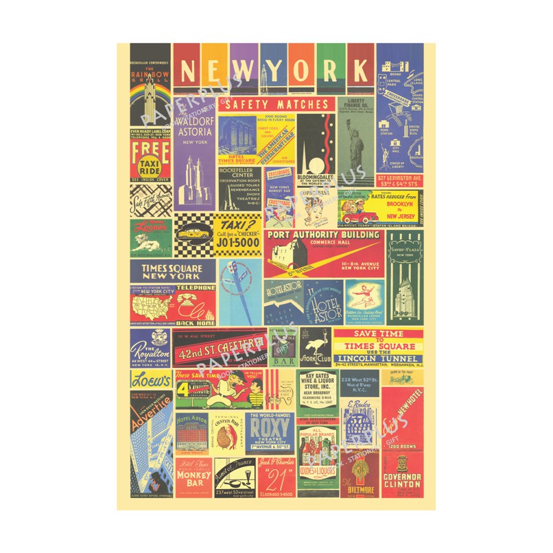 

Kertas kado Vintage New York Safety Match