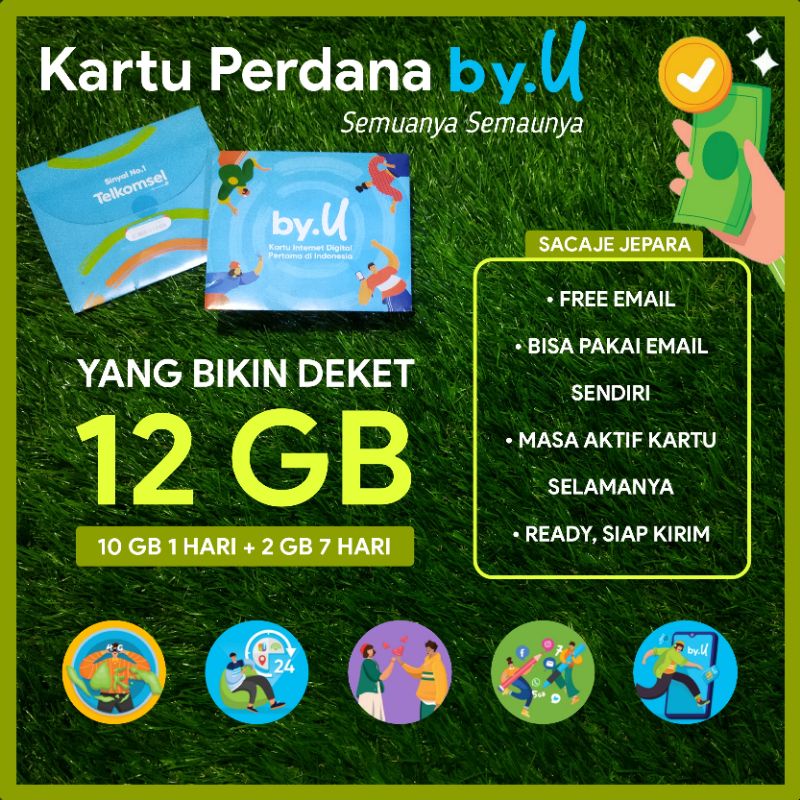 [COD] Kartu perdana by 12 GB U murah Telkomsel by U Nomor by.U Telkomsel HUP Beta 4G Internet