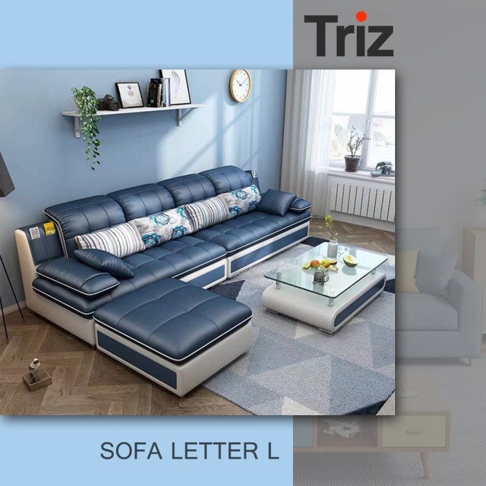 Triz Furniture Furniture Kursi Sofa Minimalis Sofa Ruang Tamu - Biru