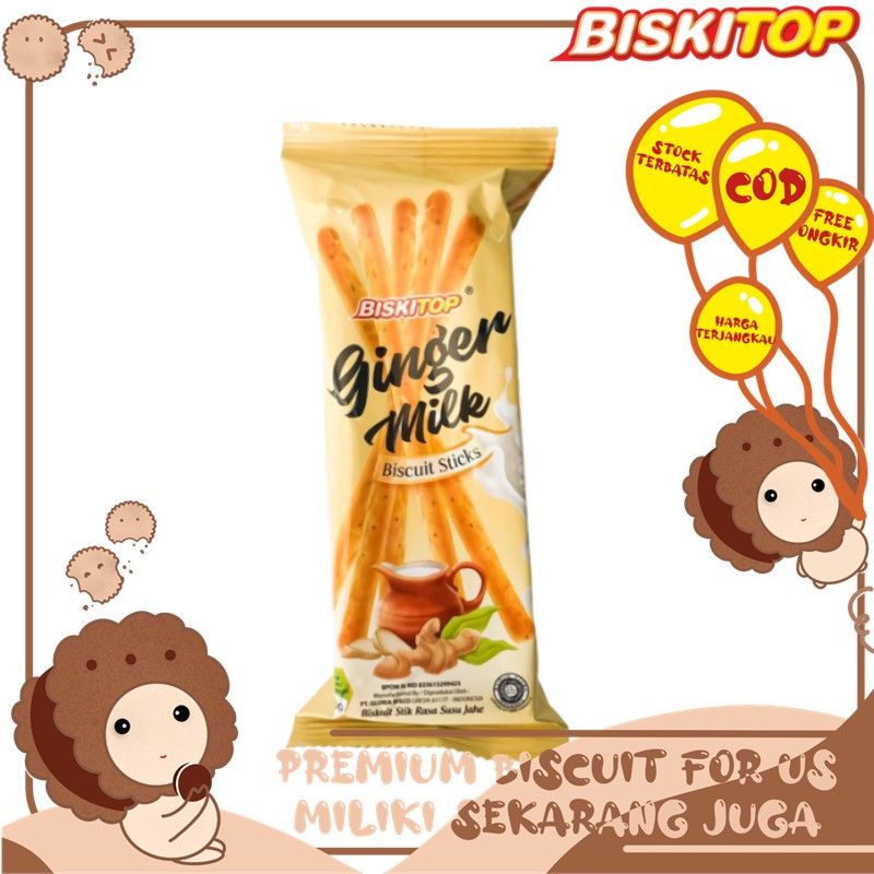 BISKITOP - GINGER MILK 60g Biskuit Kue Kering Anak Dewasa Enak Renyah Biscuit Rasa Kayu Manis Lezat