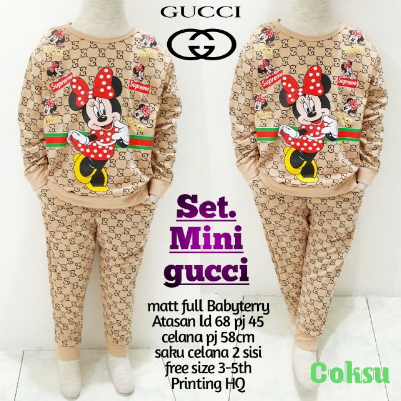 Baju anak perempuan setelan panjang MINNIE GUCCI