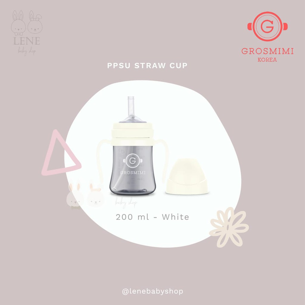 Grosmimi PPSU Straw Cup Dark Series 200 ml &amp; 300 ml