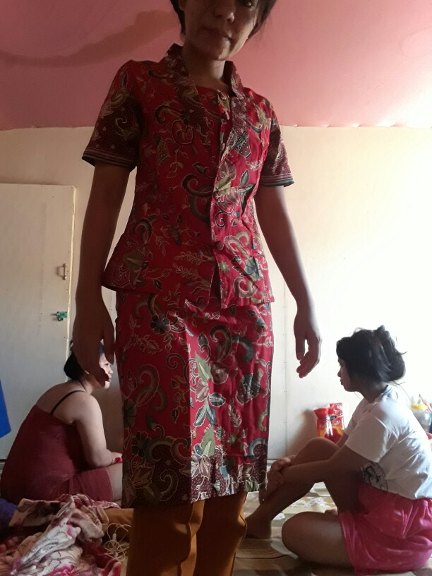 Rokblus Batik Couple Plus Anak Lena Gentong Merah/hitam