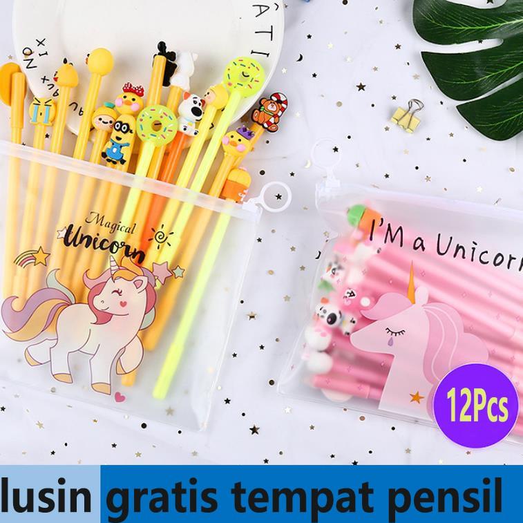 

Best Rating COD 1 LUSIN PULPEN GEL MOTIF FREE TEMPAT PENSIL TRANSPARAN UNICORN PP28