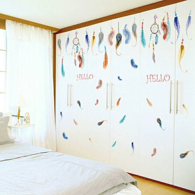 RELIZA WALL STICKER DREAM CATCHER DREAM DREAMCATCHER BULU HELLO STIKER DINDING SK7036