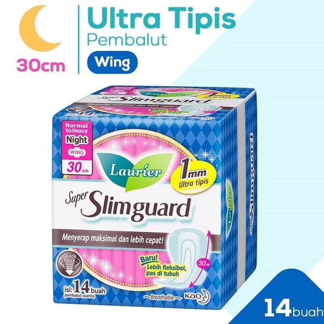 JT7A LAURIER SUPER SLIM GUARD NIGHT 30 CM ISI 14 / PEMBALUT LAURIER SOFTEX CWCT