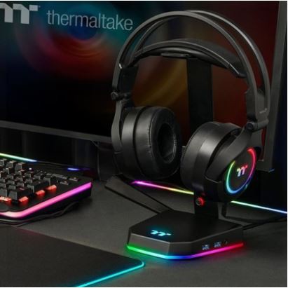 Headset stand thermaltake wired usb 3.0 2 port audio 3.5mm A-rgb e-1 e1 - Headphone cradle