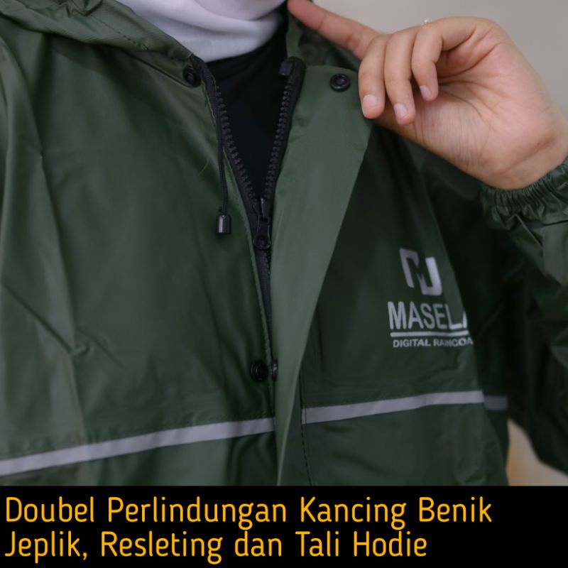 Jas Hujan Raincoat Wanita Setalan Baju dan Rok Dewasa Tebal Lentur Kuat By MASELA Original