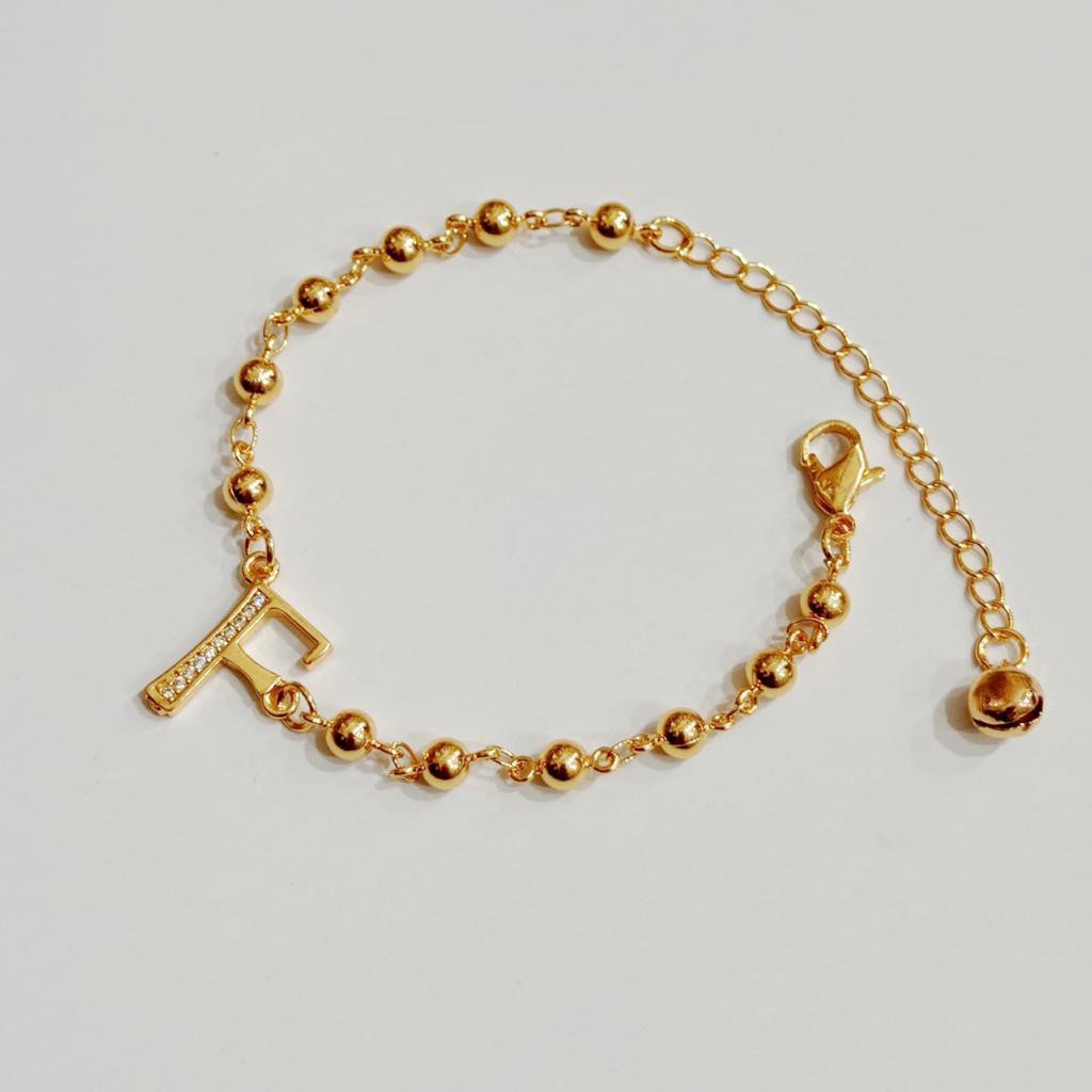 Kenten Acc - Gelang Tangan Emas Perhiasan Wanita Letter F