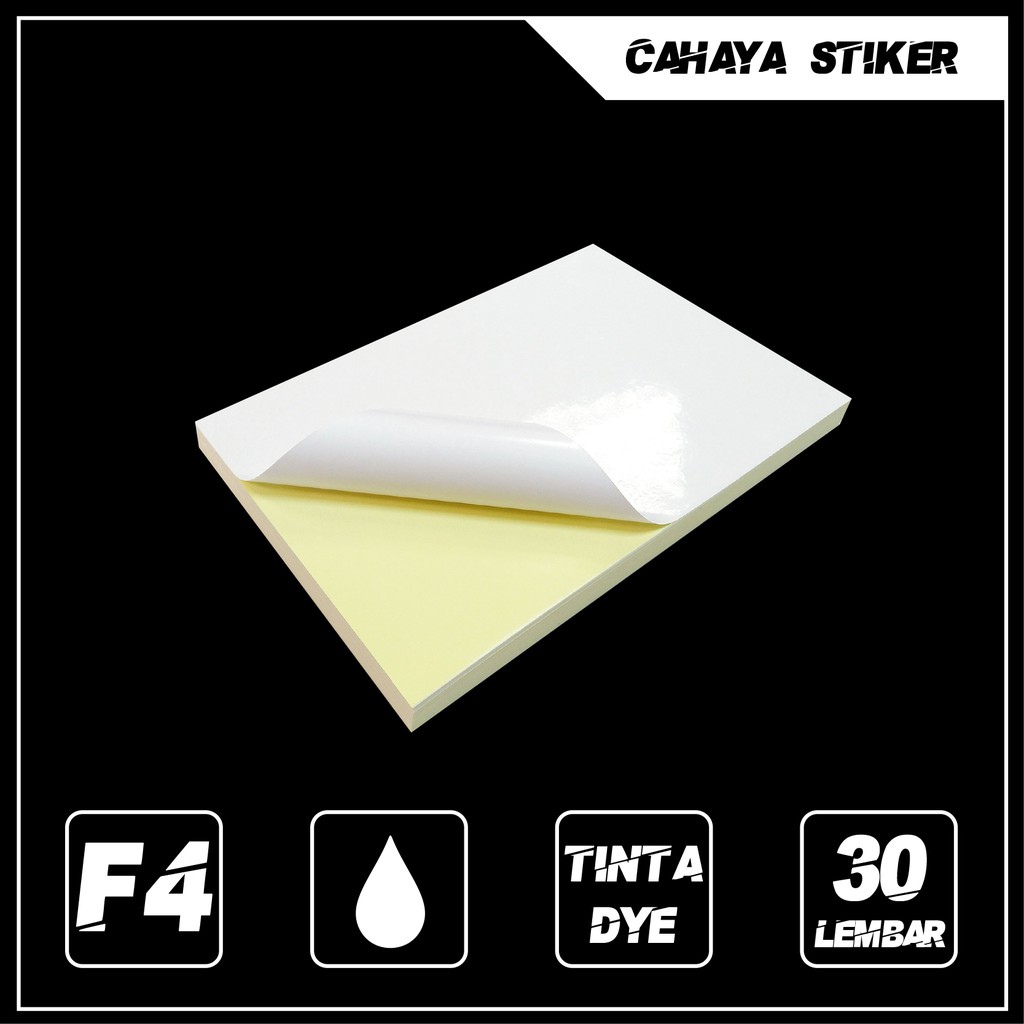 

Kertas Stiker Glossy Mengkilap Isi 30 Lembar Ukuran F4