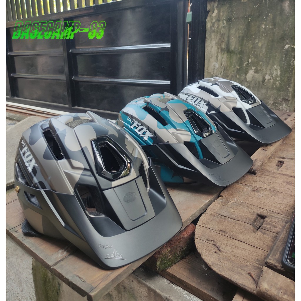 Helm sepeda MTB batfox motif army