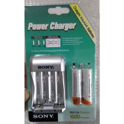 Paket Baterai Cas Charge Sony 4600MAH AA +Charger Sony Terbaru