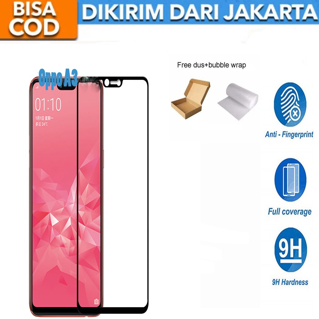 Tempered Glass Oppo A3 Full Cover/Full Screen Screen Protector Anti Gores