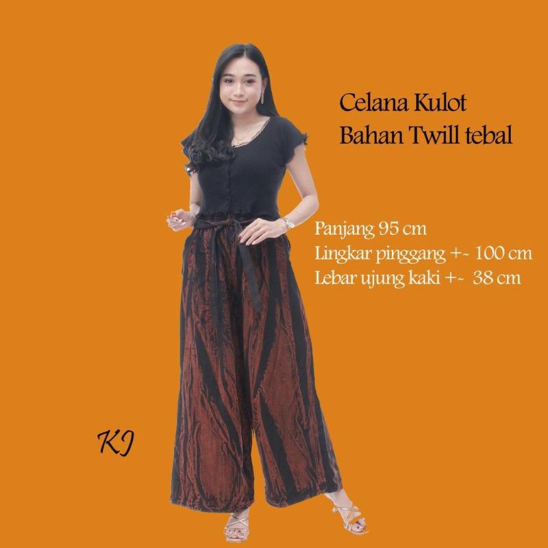 CELANA KULOT TWILL BATIK ABSTRACK