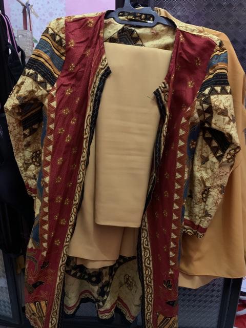 Benang Raja Tunik Batik Wanita Lengan Panjang Ukuran M L Xl