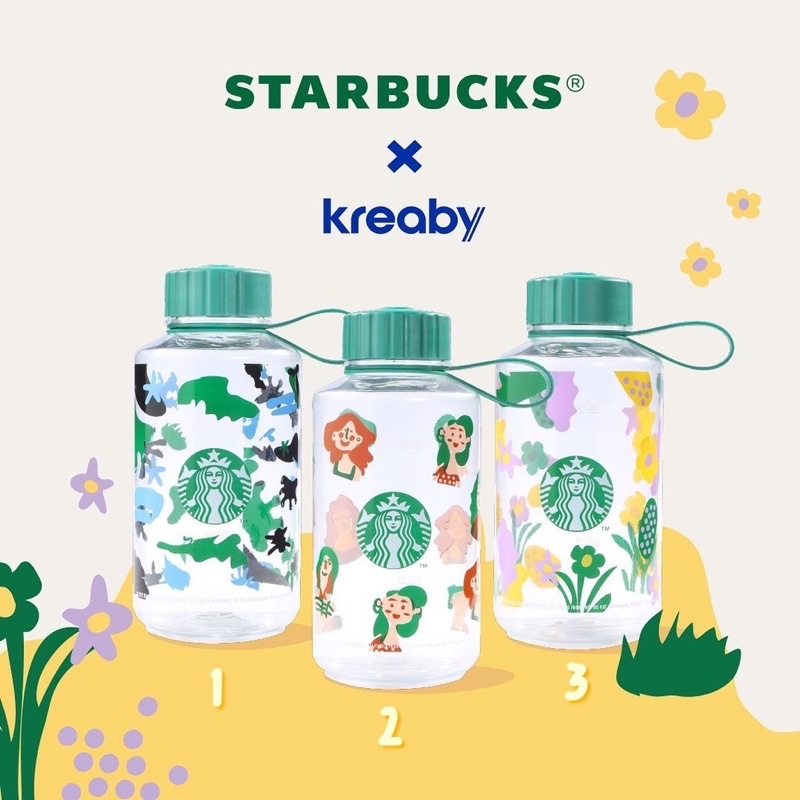 New Starbucks X KREABY Original 1L Liter Plastic Reusable Water Bottle Tumbler Tumblr ™ people