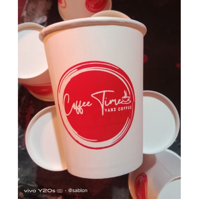 Sablon Paper Cup Coffee 8oz minimal order 500pcs